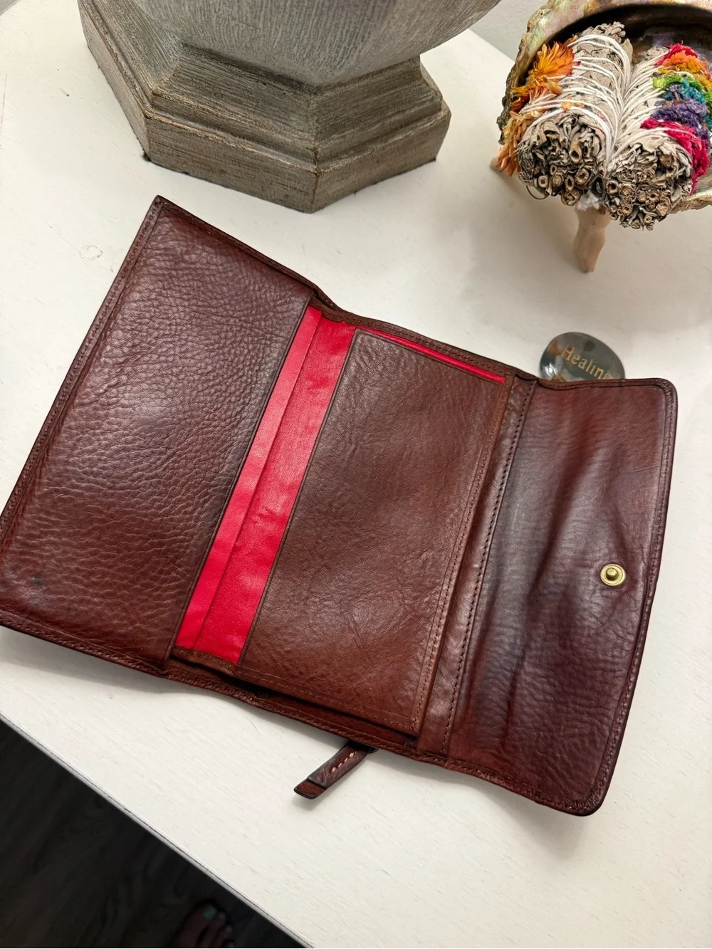 Brown Leather Clutch Wallet